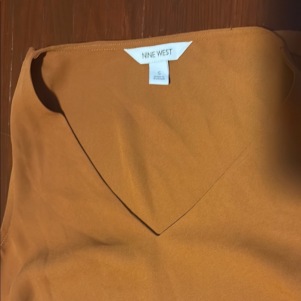 Nine West V-Neck Top in Mustard